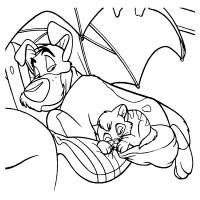 A coloring page of oliver and company